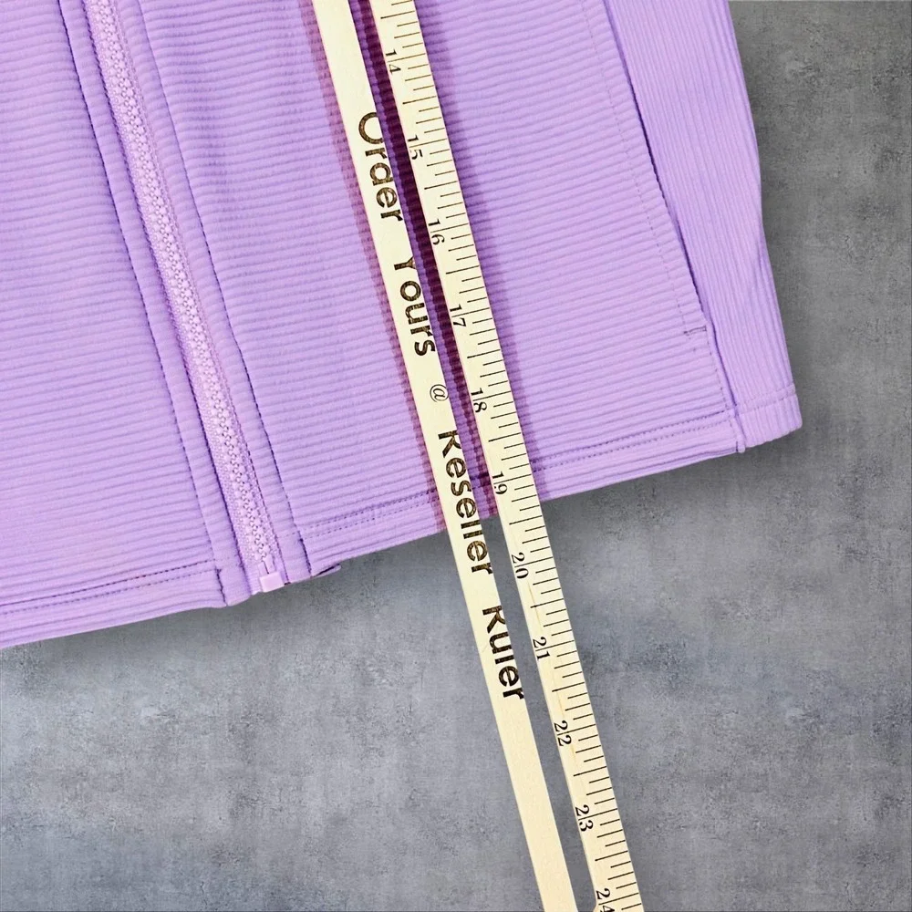 NEW All in Motion‎ Jacket Girls XL 14 Light Purple Full Zip Ribbed Slim Fit Crop